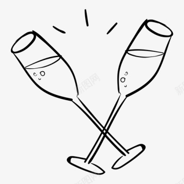 玻璃杯酒香槟图标图标