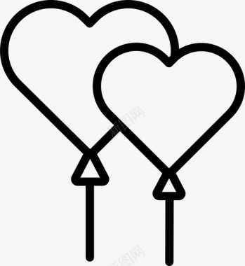 心气球爱情人节图标图标