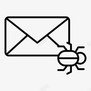 电子邮件错误电子邮件病毒昆虫图标图标