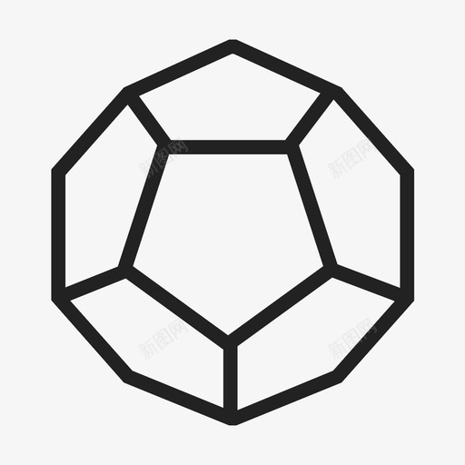 十二面体几何学形状图标svg_新图网 https://ixintu.com 几何学 十二 十二面体 形状