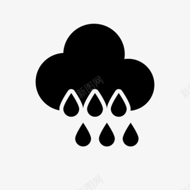 降雨潮湿暴风雨图标图标