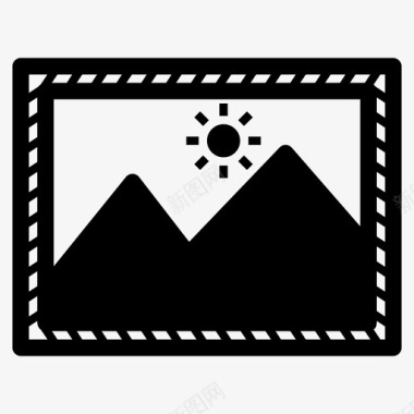 艺术展示相框画廊图标图标