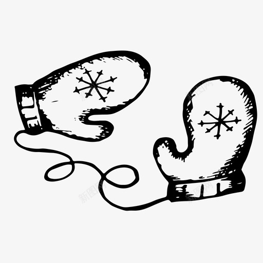 连指手套庆祝圣诞节图标svg_新图网 https://ixintu.com 冬天 圣诞节 圣诞装饰品 庆祝 连指手套