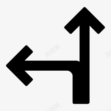 两个方向道路路线图标图标