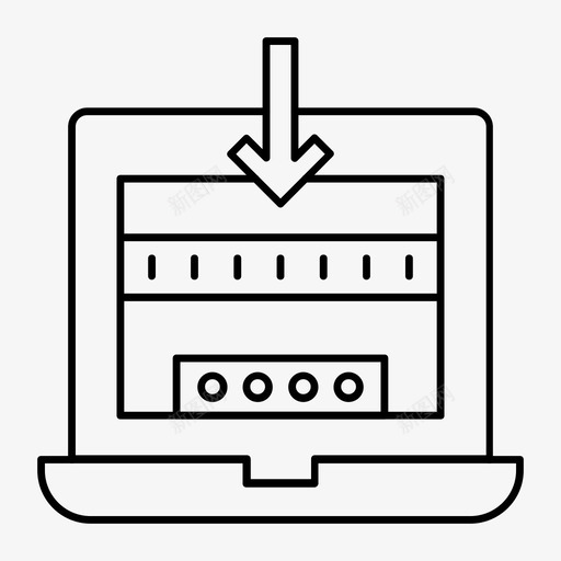 笔记本电脑商务设备图标svg_新图网 https://ixintu.com 商务 商务和办公线路图标 屏幕 显示屏 笔记本电脑 设备