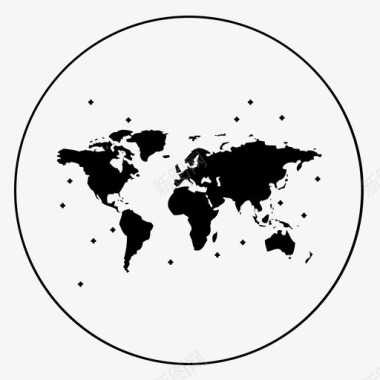 世界地图全球化人类图标图标