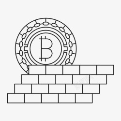 数字墙比特币墙加密货币数字货币图标高清图片
