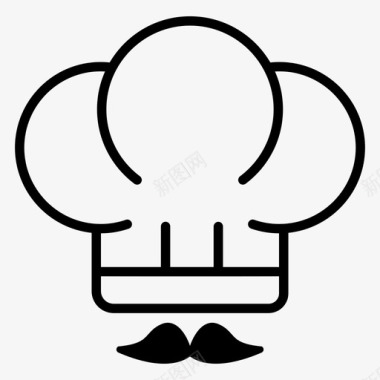 厨师切夫哈特烹饪图标图标