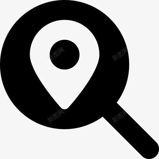 搜索位置放大镜指针图标svg_新图网 https://ixintu.com 地图位置实心图标 指针 搜索位置 放大镜 旅游