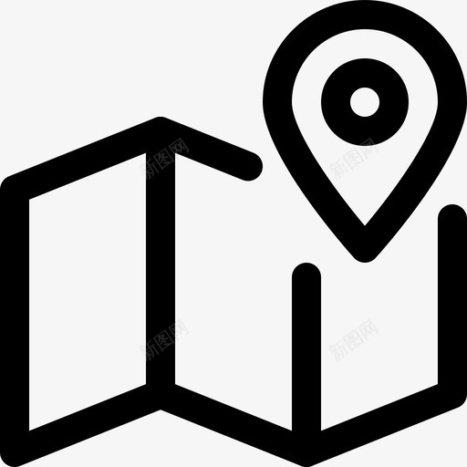 地图指针位置标记图标svg_新图网 https://ixintu.com 位置 地图和位置线图标 地图指针 导航 旅游 标记