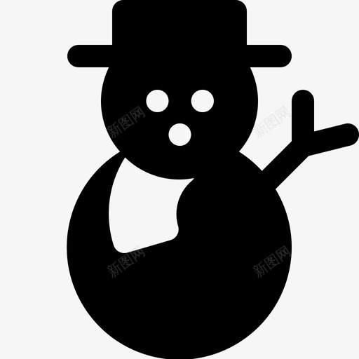雪人假日冰图标svg_新图网 https://ixintu.com 假日 冰 围巾 圣诞实心图标 户外 雪人
