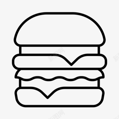 汉堡芝士汉堡餐车图标图标