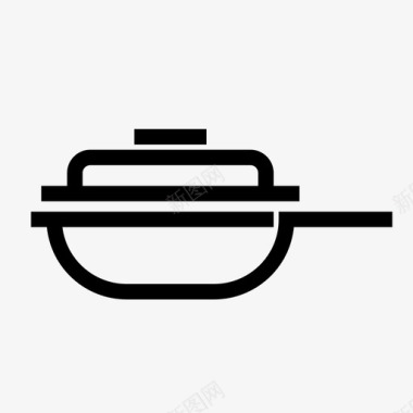 带盖煎锅烹饪煎锅图标图标
