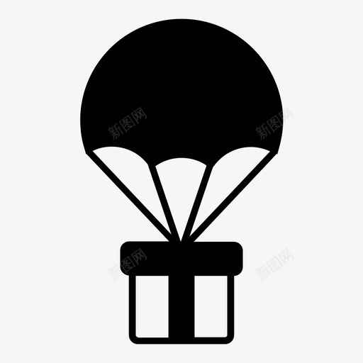 降落伞有礼品盒回家送货图标svg_新图网 https://ixintu.com 回家 快 订 送货 降落伞有礼品盒