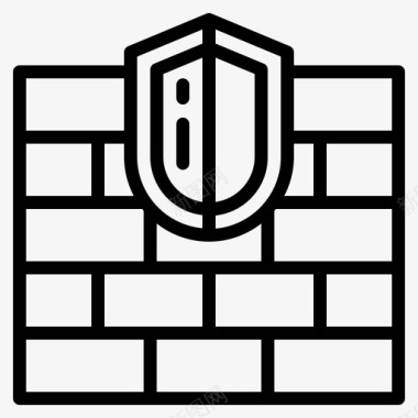防火墙防御安全图标图标