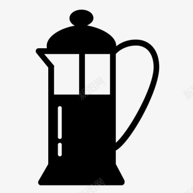 法式压榨机咖啡机浓缩咖啡图标图标