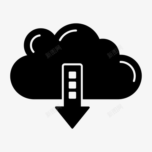 云业务服务器图标svg_新图网 https://ixintu.com 业务 业务和办公字形 云下载 存储 服务器