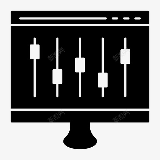 控件调整业务图标svg_新图网 https://ixintu.com 业务 业务和办公图示符 控件 混音器 监视器 调整