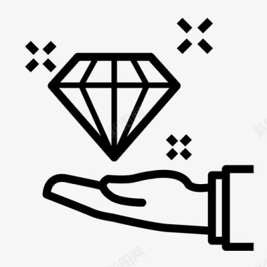 手拿钻石宝石珠宝图标图标
