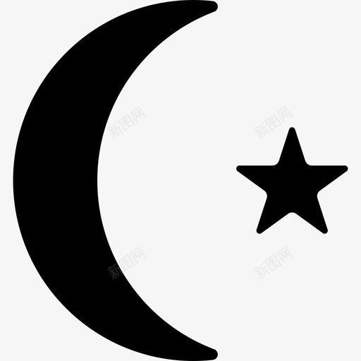 半月和星星形状占星术图标svg_新图网 https://ixintu.com 半月和星星 占星术 形状