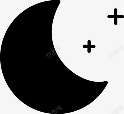 夜晚月亮月光图标图标