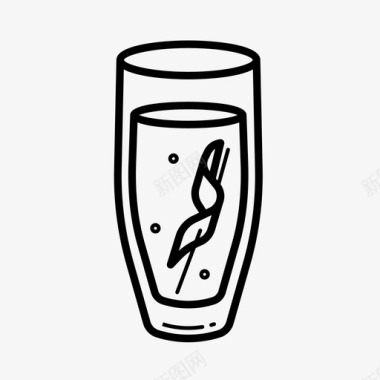 鸡尾酒玻璃杯柠檬图标图标