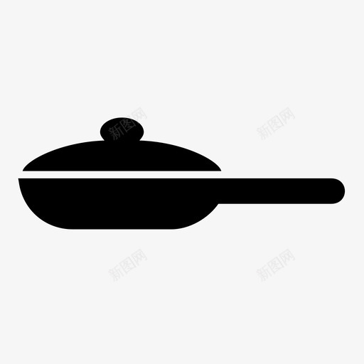 煎锅烹饪设备图标svg_新图网 https://ixintu.com 厨房 烹饪 煎锅 设备