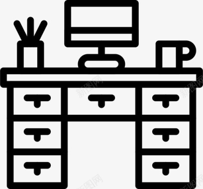 办公桌电器家具图标图标