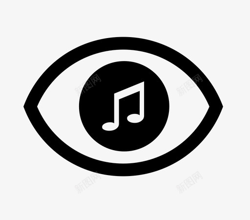 看音乐眼睛音符图标svg_新图网 https://ixintu.com 全神贯注 动词 痴迷 看 看音乐 眼睛 音符