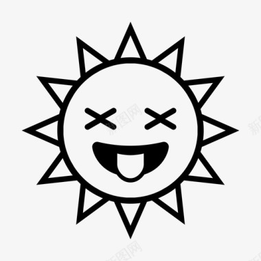 太阳表情嘲笑图标图标