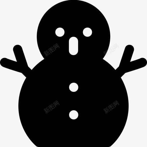 雪人寒冷装饰图标svg_新图网 https://ixintu.com 冰 圣诞实心图标 寒冷 装饰 雪人 霜