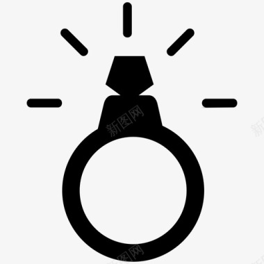 结婚戒指钻戒黄金图标图标