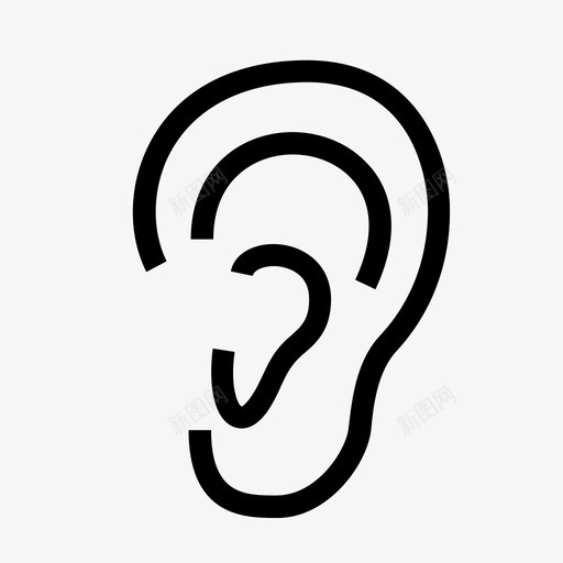 耳朵身体听觉图标svg_新图网 https://ixintu.com 听觉 噪音 耳朵 身体