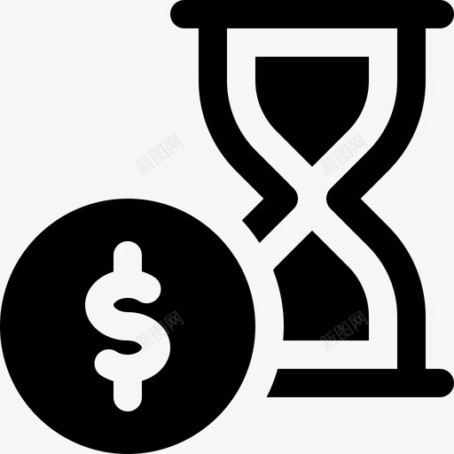 时间就是金钱沙漏计时器图标svg_新图网 https://ixintu.com 时间就是金钱 沙漏 计时器 金钱固体图标