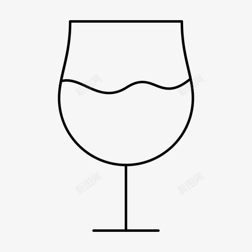 酒杯子饮料图标svg_新图网 https://ixintu.com 杯子 玻璃杯 白葡萄酒 酒 饮料