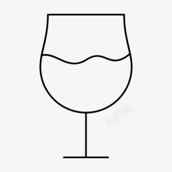 白葡萄酒杯子酒杯子饮料图标高清图片