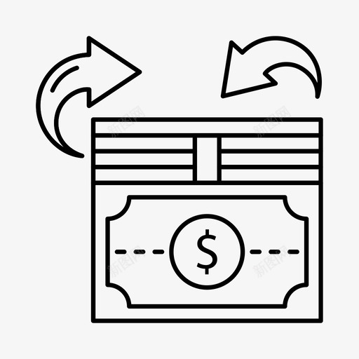 投资商业票据现金图标svg_新图网 https://ixintu.com 商业票据 投资 现金 美元 货币 银行和金融