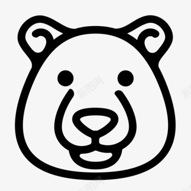 熊脸北极熊泰迪熊图标图标