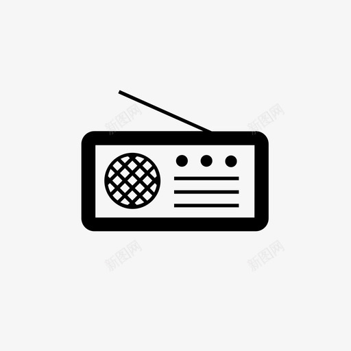 收音机频率音乐图标svg_新图网 https://ixintu.com 播放 收音机 新闻 雀巢6 音乐 频率