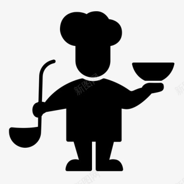 厨师烹饪菜肴图标图标