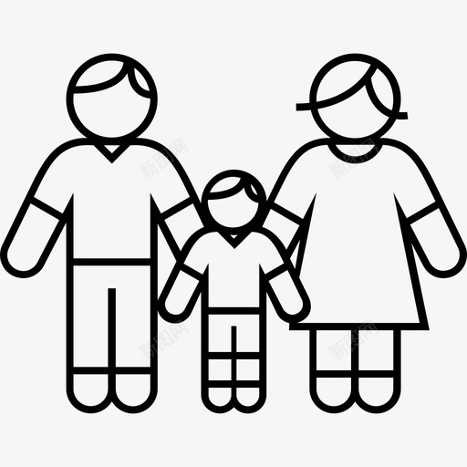 家庭和儿子男孩父母图标svg_新图网 https://ixintu.com 家庭和儿子 家庭线v2 父母 男孩