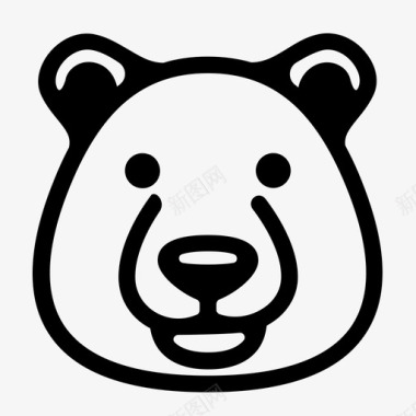 熊脸植物园北极熊图标图标