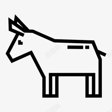 驴子动物马图标图标