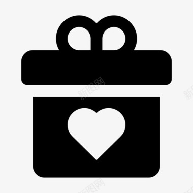 礼物盒子心图标图标