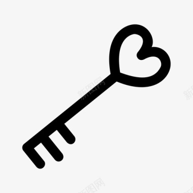 心钥匙锁爱情图标图标