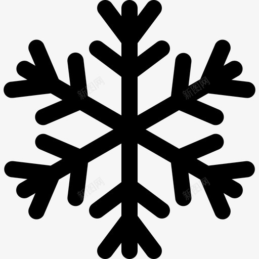 雪花霜冰晶图标svg_新图网 https://ixintu.com 冰晶 圣诞线图标 对称 雪花 霜