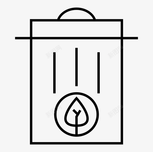 绿色垃圾环保垃圾桶图标svg_新图网 https://ixintu.com 垃圾桶 环保 生态 绿色垃圾