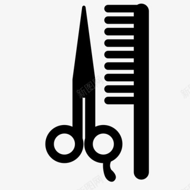 剪刀梳理发师剪图标图标