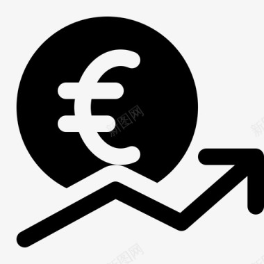 欧元价值箭头波动图标图标