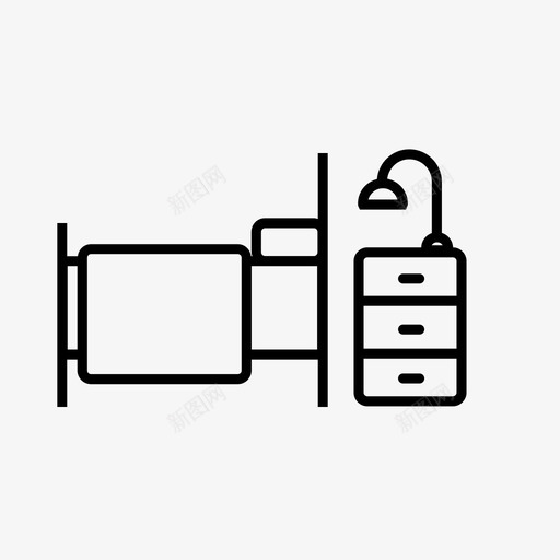 独立生活区床卧室图标svg_新图网 https://ixintu.com 卧室 床 床头 独立生活区